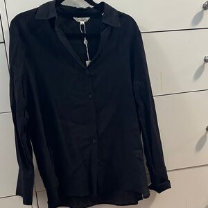 Max Studio Black Button-Up Blouse